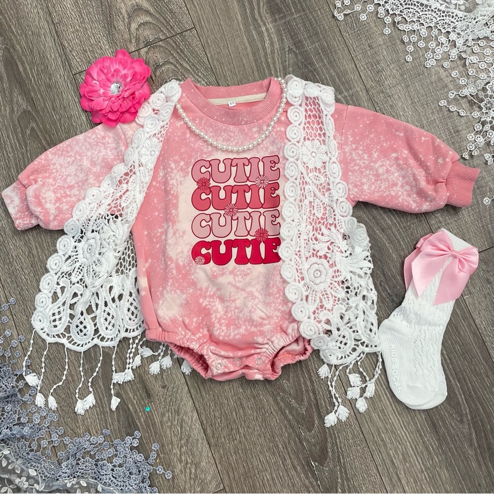 Handmade Distressed Pink Romper